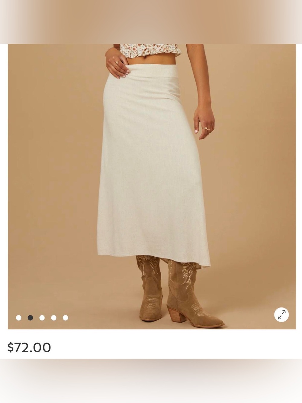 Altar’d State Lorrie Linen Midi Skirt